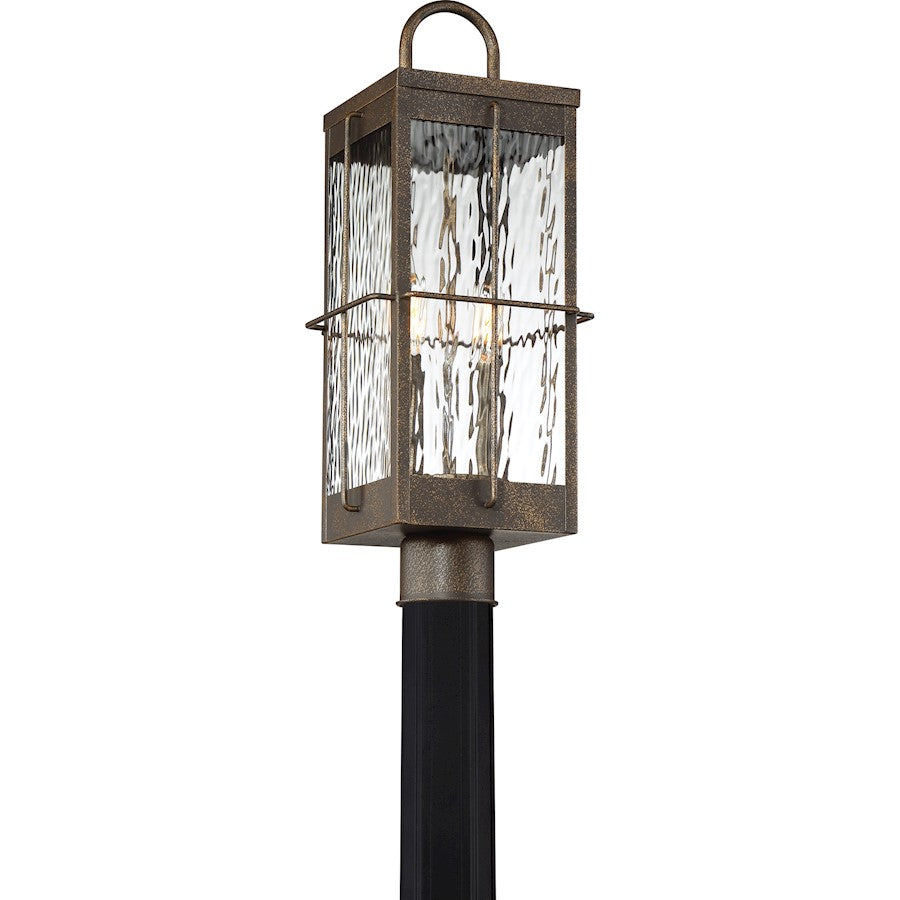 Quoizel Ward 2 Light Square Outdoor Lantern, Gilded Bronze