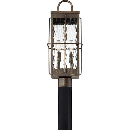 Quoizel Ward 2 Light Square Outdoor Lantern, Gilded Bronze