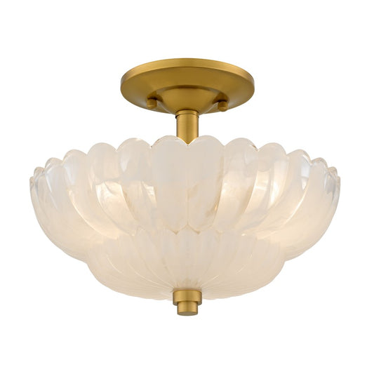 Quoizel Whitecap 3-Lt Brushed Gold Semi-Flush Mount, Brushed Gold - WHP1712BRG