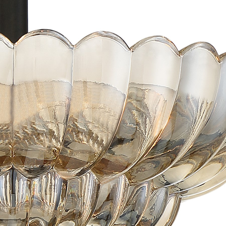 Quoizel Whitecap 3 Light Semi-Flush Mount, Mottled Cocoa