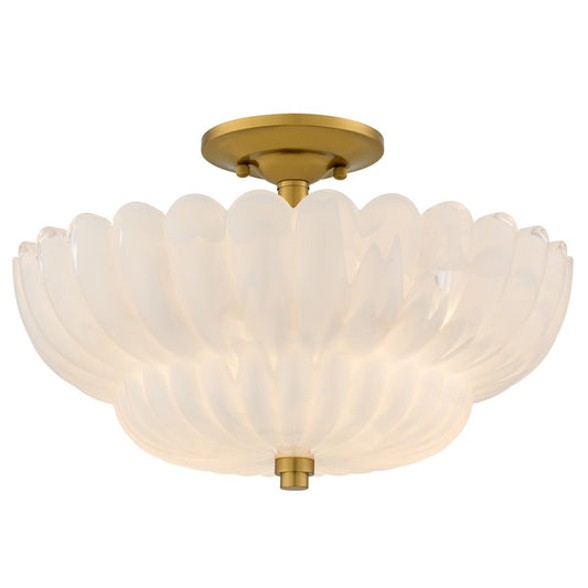 Quoizel Whitecap 4-Lt Brushed Gold Semi-Flush Mount, Brushed Gold - WHP1716BRG