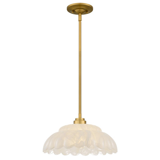 Quoizel Whitecap 1-Lt Brushed Gold Pendant, Brushed Gold - WHP1814BRG