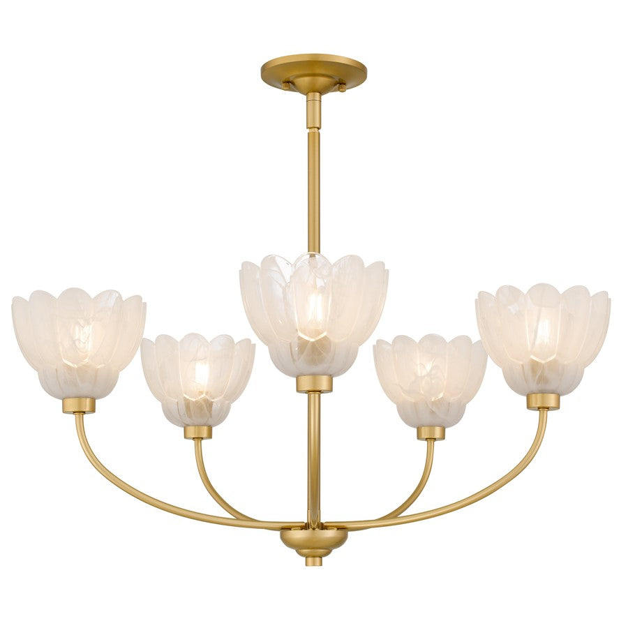 Quoizel Whitecap 5-Lt Brushed Gold Chandelier, Brushed Gold - WHP5028BRG
