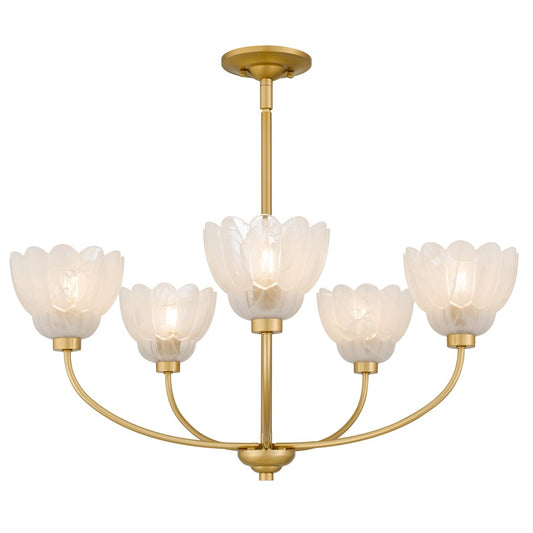Quoizel Whitecap 5-Lt Brushed Gold Chandelier, Brushed Gold - WHP5028BRG