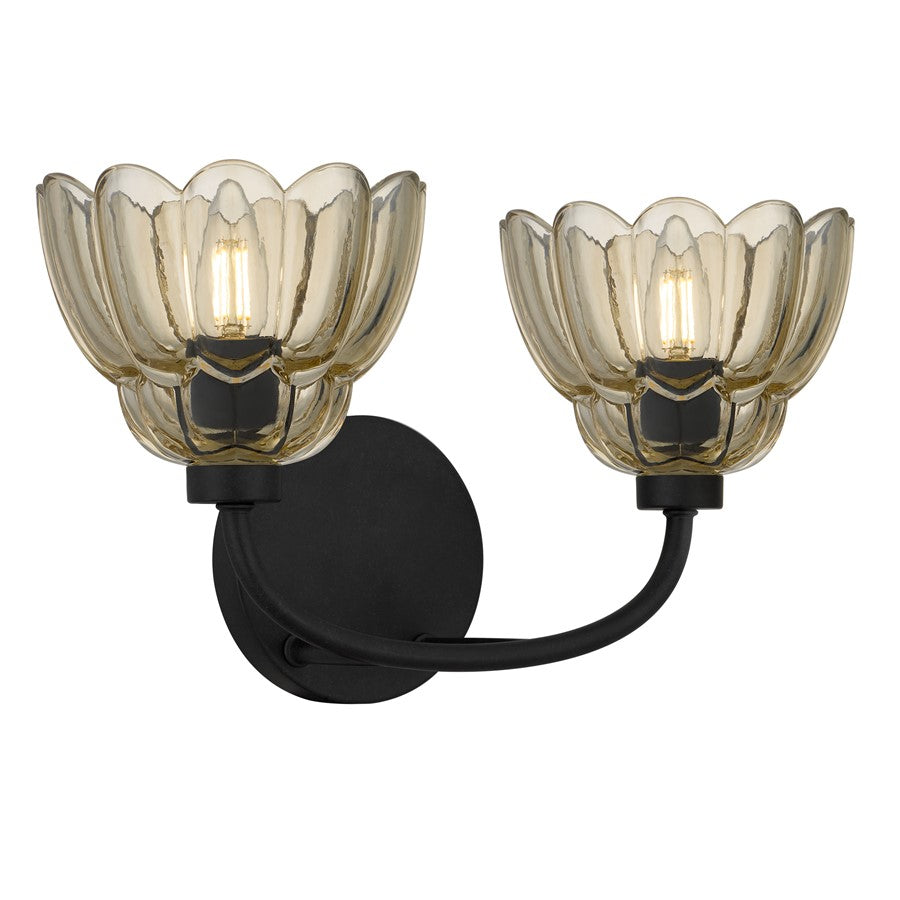 Quoizel Whitecap 2-Lt Mottled Cocoa Vanity Light, Mottled Cocoa - WHP8615MC