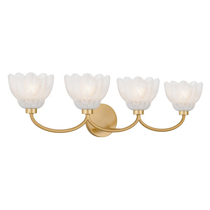 Quoizel Whitecap 4-Lt Brushed Gold Vanity Light, Brushed Gold - WHP8631BRG