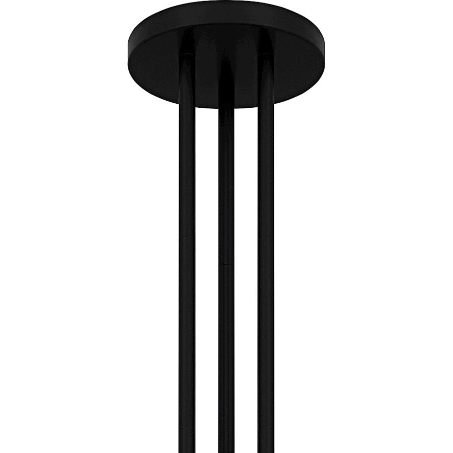 Quoizel Winsland 30in 12-Light Chandelier | Matte Black Steel with Gold Accents | Dining Room & Living Room | 30 x 30 x 9.75 in | Model WID5030MBK