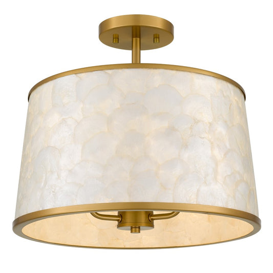 Quoizel Windley 3-Lt Brushed Gold Semi-Flush Mount, Brushed Gold - WIND1716BRG