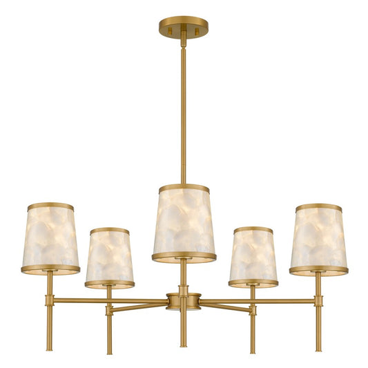 Quoizel Windley 5-Lt Brushed Gold Chandelier, Brushed Gold - WIND5032BRG