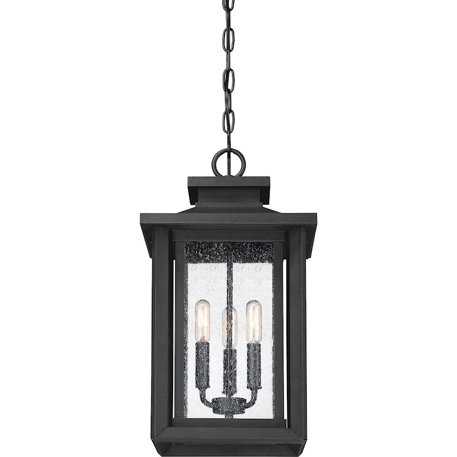 Quoizel Wakefield 3 Light Outdoor Hanging Lantern, Earth Black