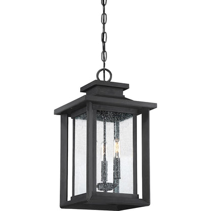 Quoizel Wakefield 3 Light Outdoor Hanging Lantern, Earth Black