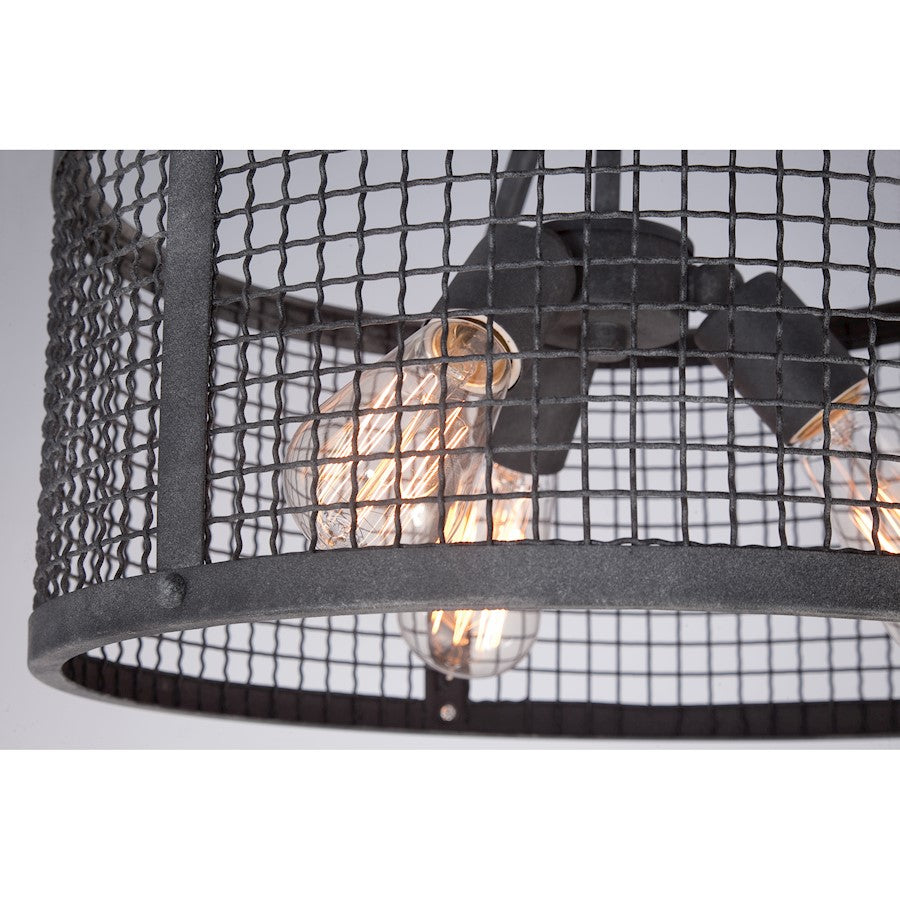 Quoizel Wilder 3 Light Semi-Flush Mount in Mottled Black