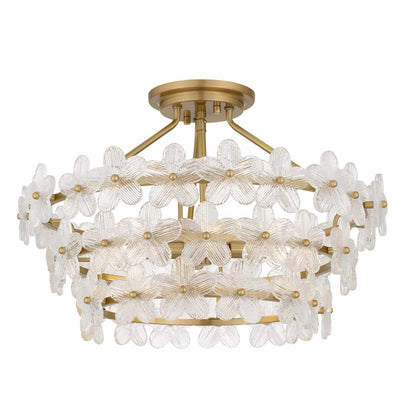 Quoizel Wright 4-Lt Brushed Gold Semi-Flush Mount, Brushed Gold - WRIG1720BRG