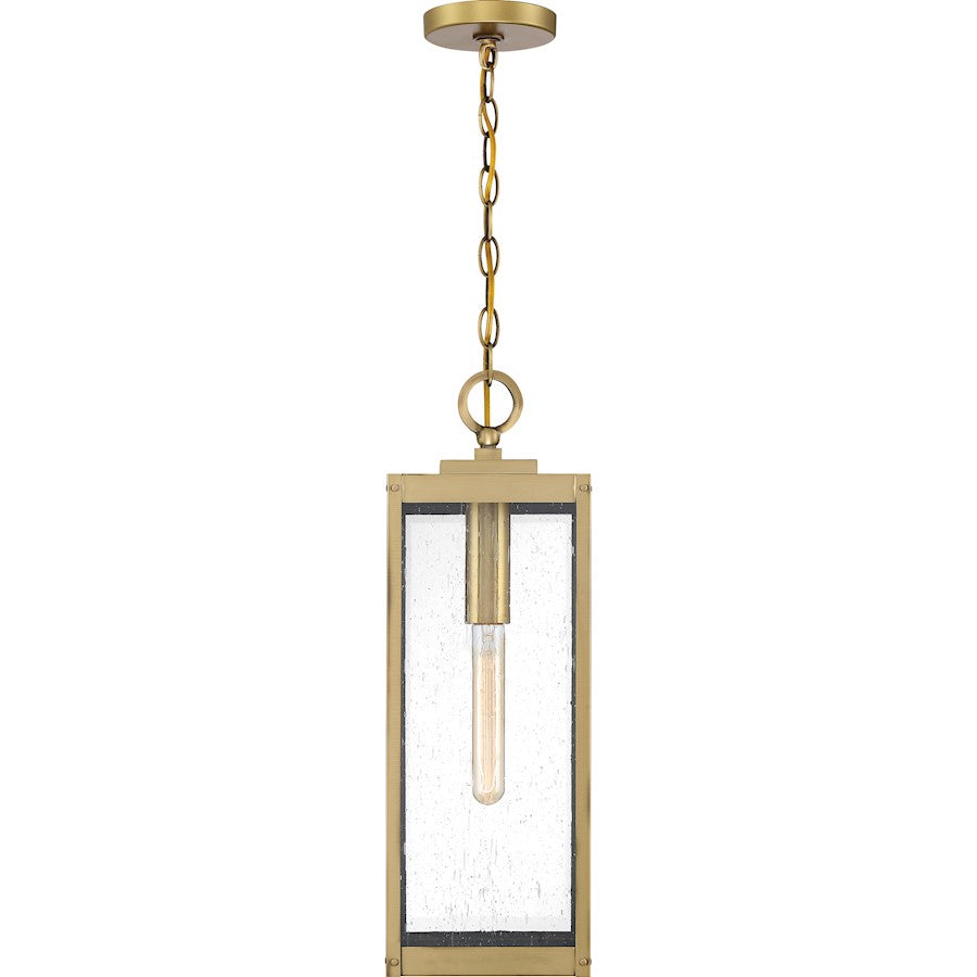 Quoizel Westover 1 Light Outdoor Hanging Lantern, Antique Brass