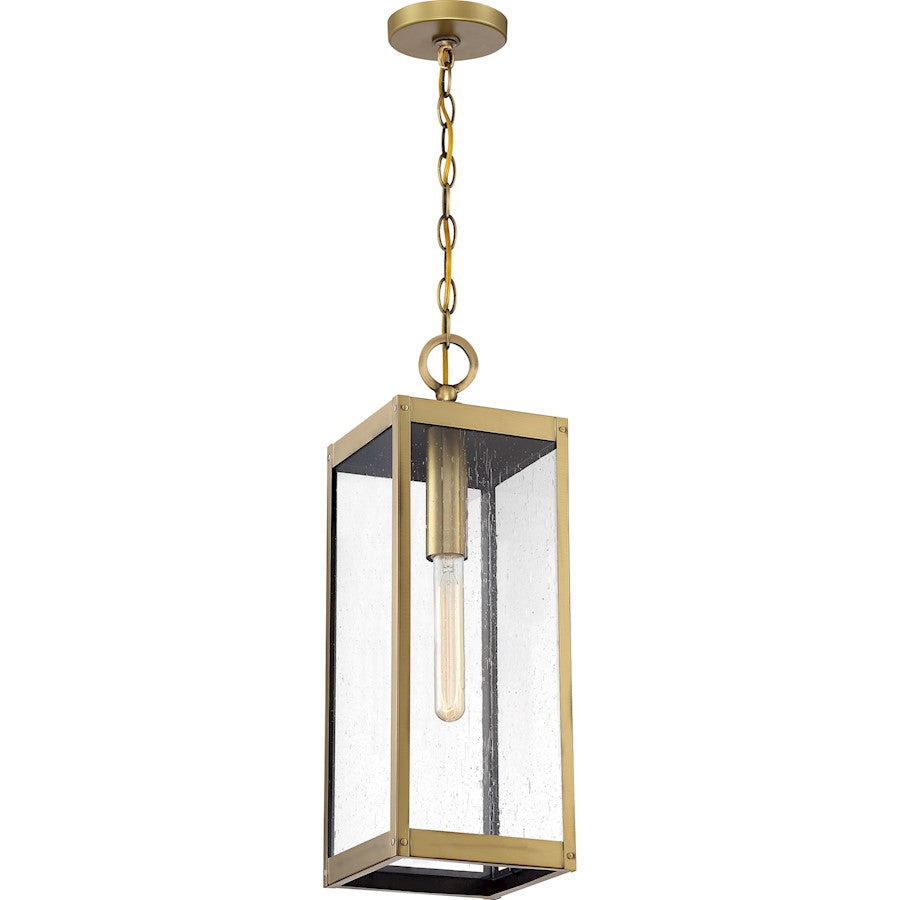 Quoizel Westover 1 Light Outdoor Hanging Lantern, Antique Brass