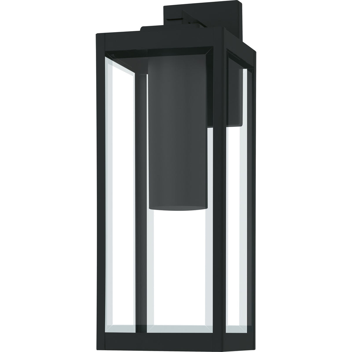 Quoizel Westover 20in 1-Light Outdoor Wall Lantern | Modern Industrial Earth Black and Clear Beveled Glass | Front Porch & Garage | Model WVR8007EK