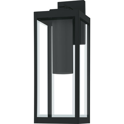 Quoizel Westover 20in 1-Light Outdoor Wall Lantern | Modern Industrial Earth Black and Clear Beveled Glass | Front Porch & Garage | Model WVR8007EK