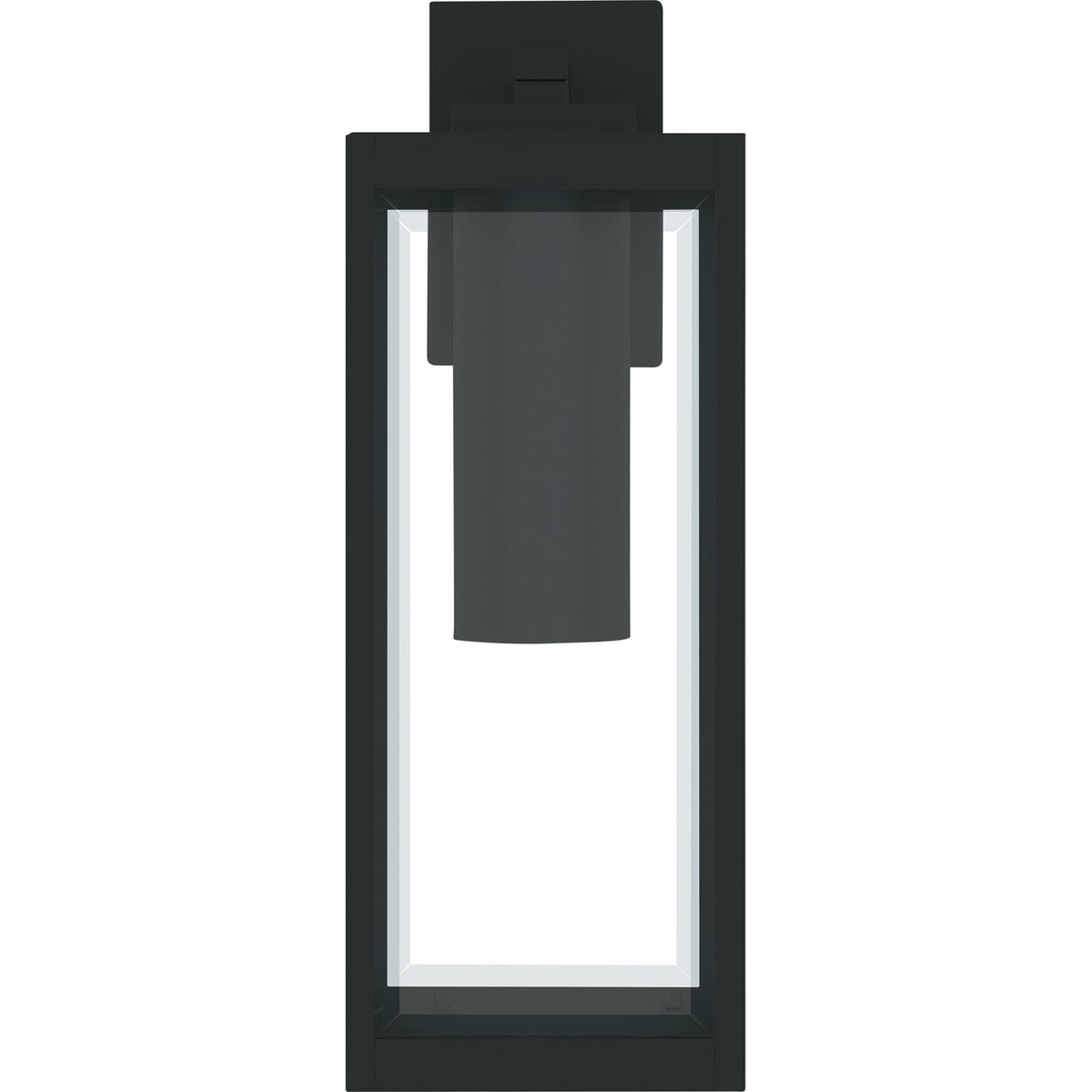 Quoizel Westover 20in 1-Light Outdoor Wall Lantern | Modern Industrial Earth Black and Clear Beveled Glass | Front Porch & Garage | Model WVR8007EK