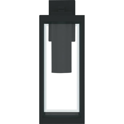 Quoizel Westover 20in 1-Light Outdoor Wall Lantern | Modern Industrial Earth Black and Clear Beveled Glass | Front Porch & Garage | Model WVR8007EK