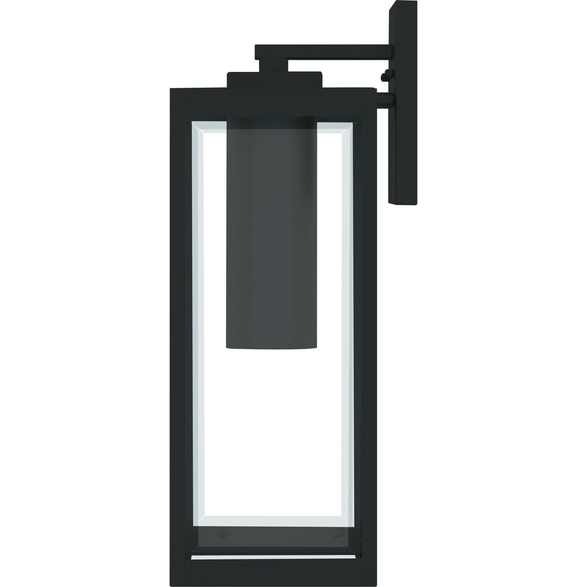 Quoizel Westover 20in 1-Light Outdoor Wall Lantern | Modern Industrial Earth Black and Clear Beveled Glass | Front Porch & Garage | Model WVR8007EK