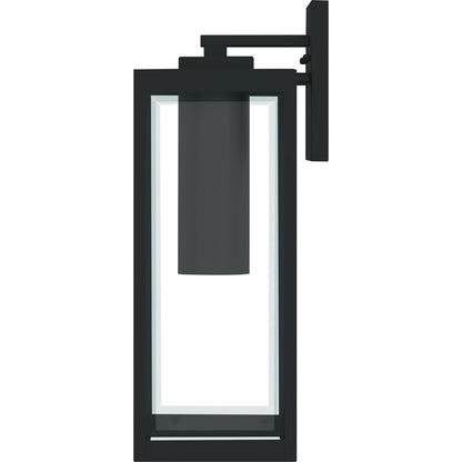 Quoizel Westover 20in 1-Light Outdoor Wall Lantern | Modern Industrial Earth Black and Clear Beveled Glass | Front Porch & Garage | Model WVR8007EK