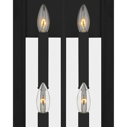 Quoizel Westover 4 Light Outdoor Lantern, Earth Black/Clear Beveled