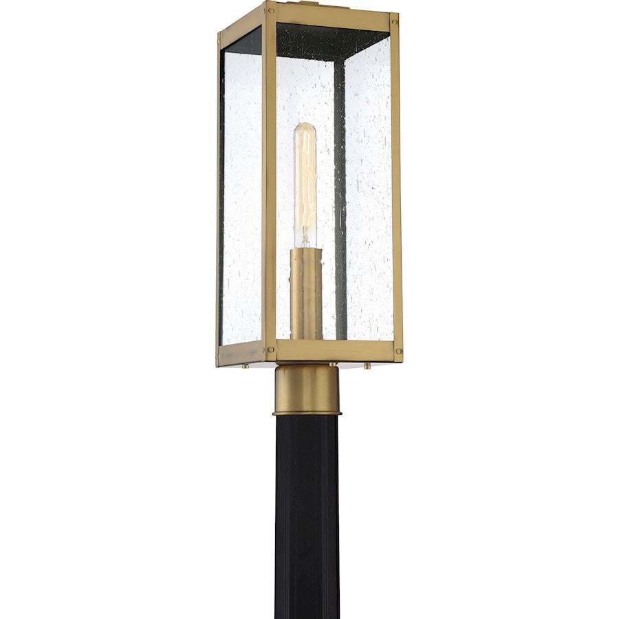 Quoizel Westover 1 Light Outdoor Post Lantern, Antique Brass