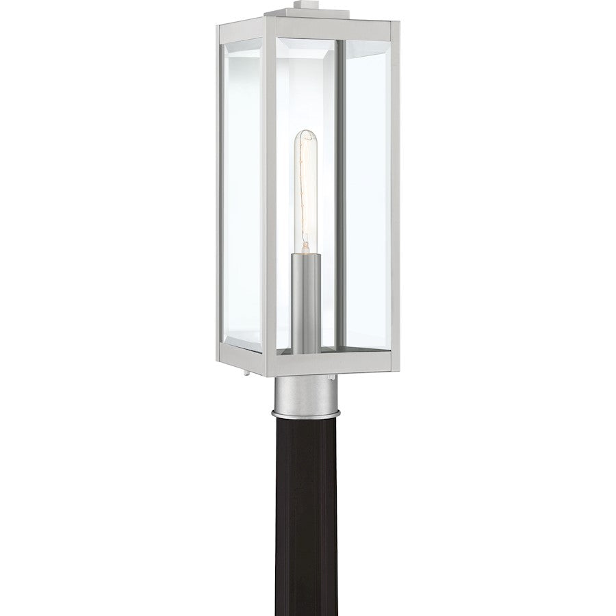 Quoizel Westover 1 Light Outdoor Post, Clear Beveled