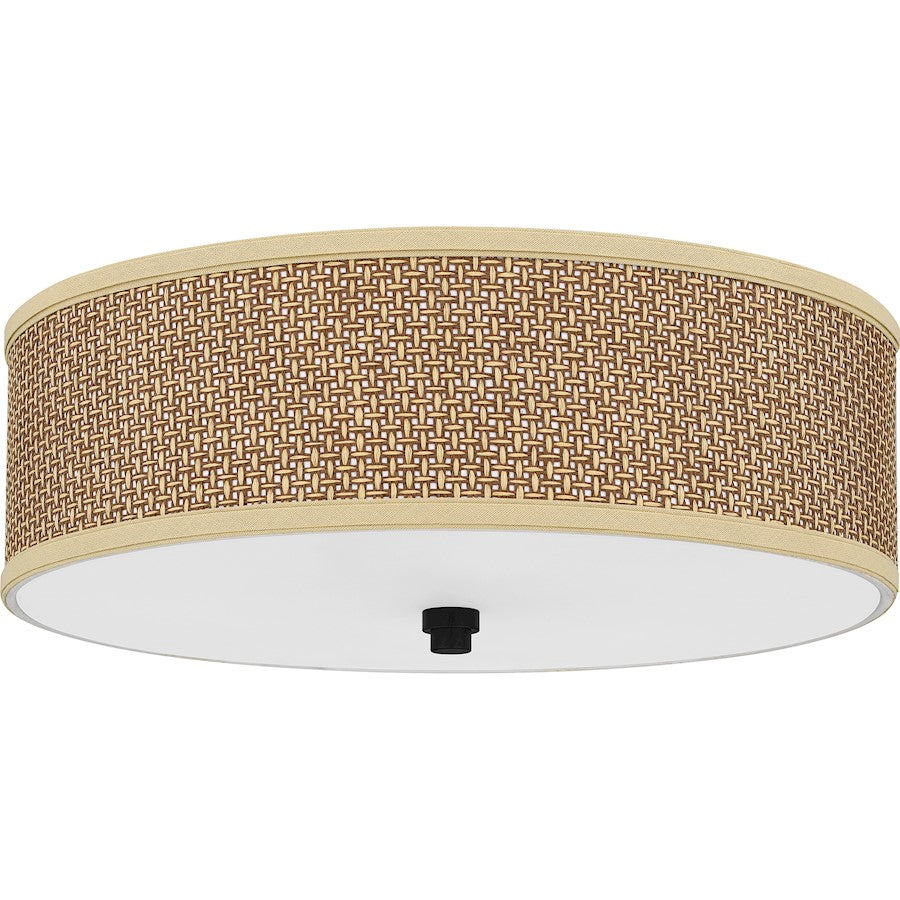 Quoizel 3 Light Zen Flush Mount, Mystic Black