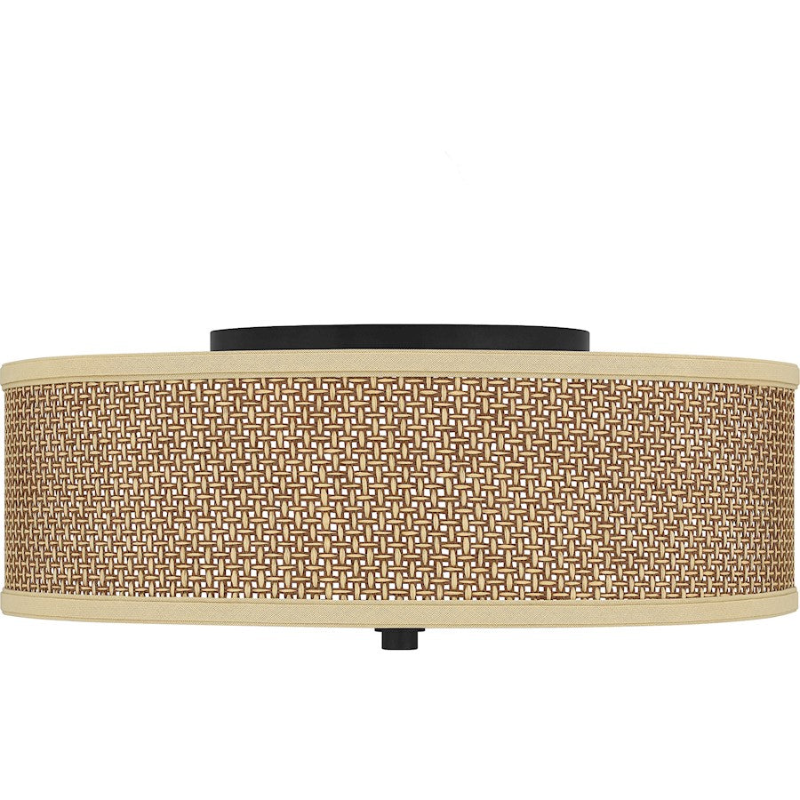 Quoizel 3 Light Zen Flush Mount, Mystic Black