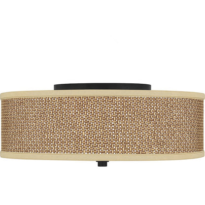 Quoizel 3 Light Zen Flush Mount, Mystic Black