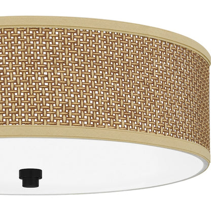 Quoizel 3 Light Zen Flush Mount, Mystic Black