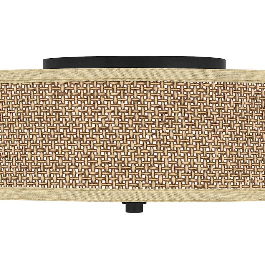 Quoizel 3 Light Zen Flush Mount, Mystic Black