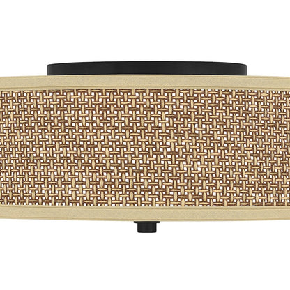 Quoizel 3 Light Zen Flush Mount, Mystic Black