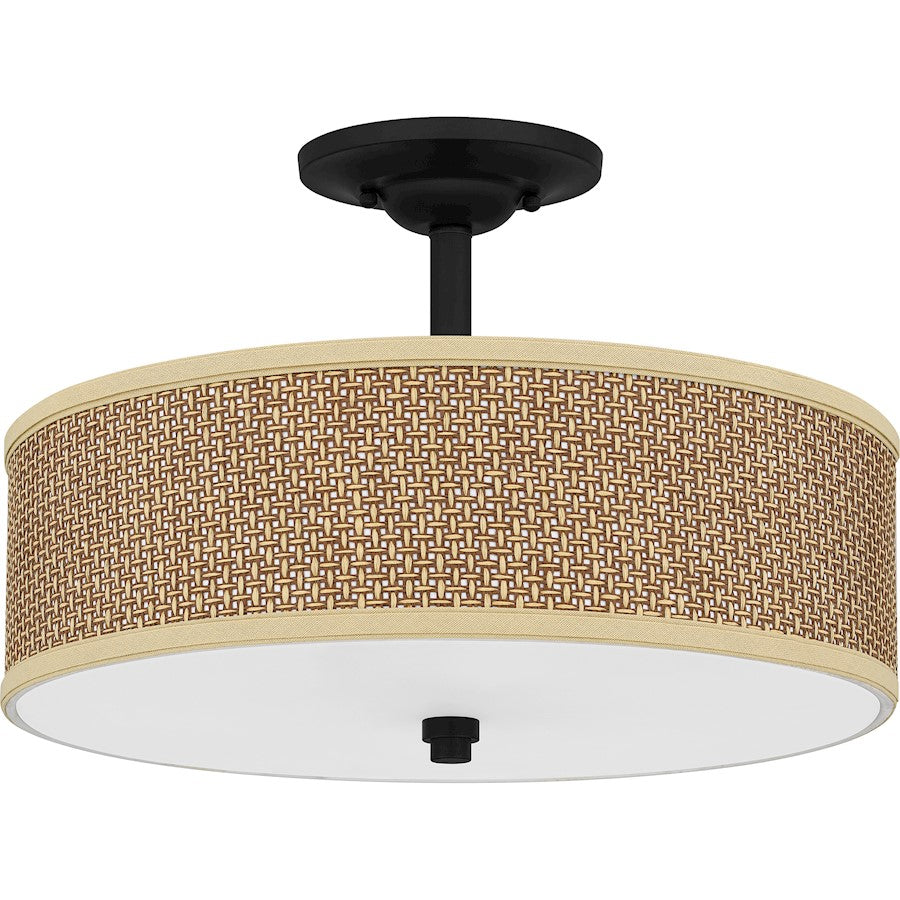 Quoizel 3 Light Zen Semi-Flush Mount, Mystic Black