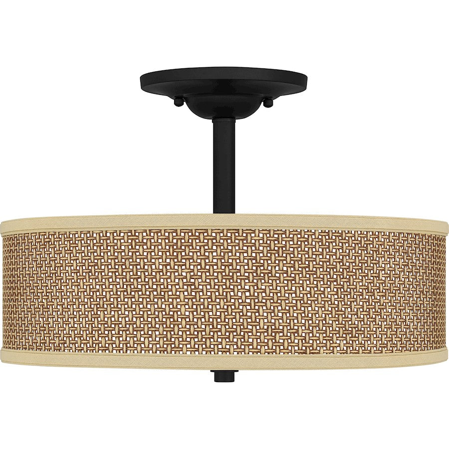 Quoizel 3 Light Zen Semi-Flush Mount, Mystic Black