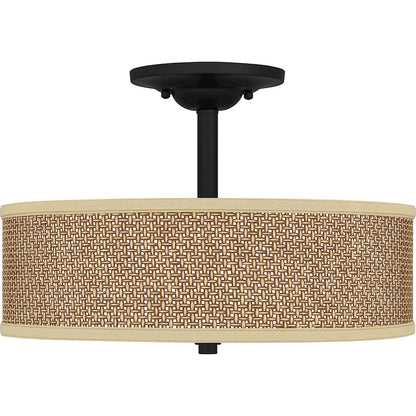 Quoizel 3 Light Zen Semi-Flush Mount, Mystic Black