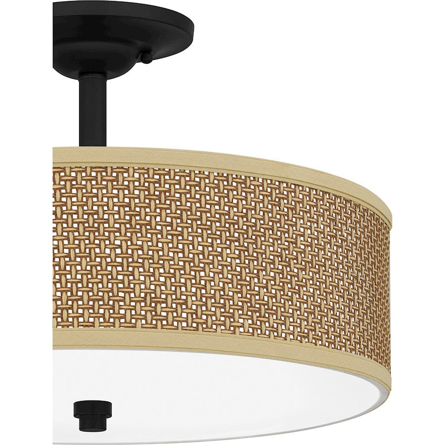 Quoizel 3 Light Zen Semi-Flush Mount, Mystic Black