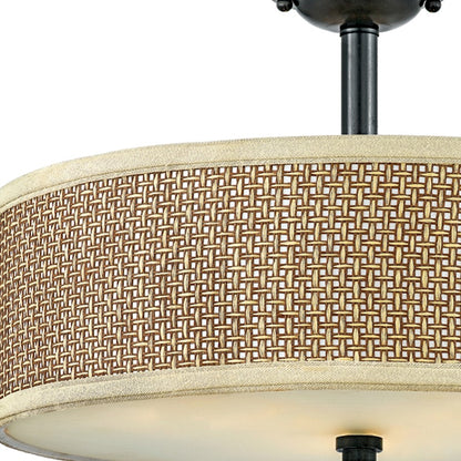 Quoizel 3 Light Zen Semi-Flush Mount, Mystic Black