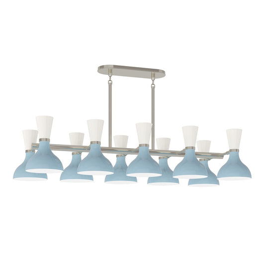 Robert Abbey Clare 10 Lt Chandelier, Baby Blue/Lily, Silver/Blue - BB21LY