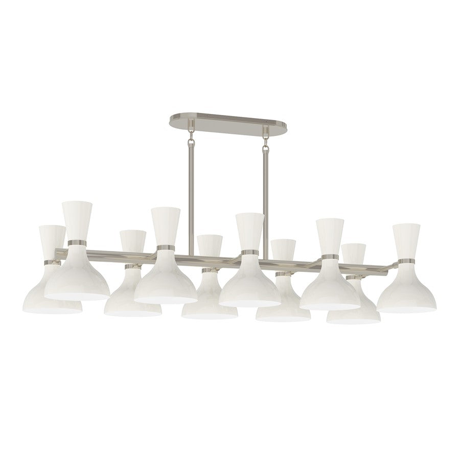 Robert Abbey Clare 10 Lt Chandelier, Lily, Silver/Wht - LY21LY