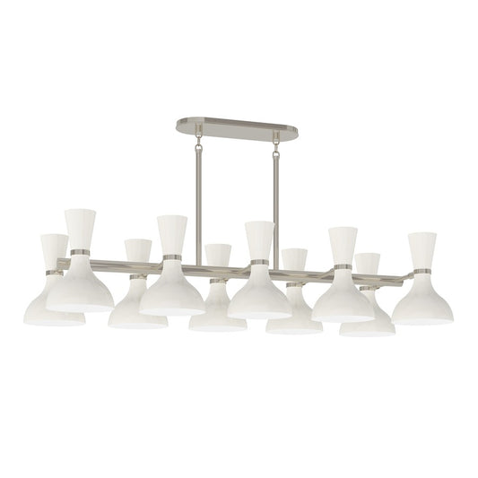 Robert Abbey Clare 10 Lt Chandelier, Lily, Silver/Wht - LY21LY