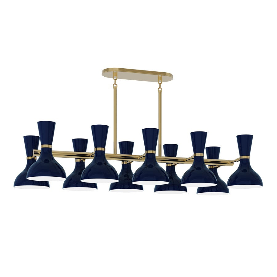 Robert Abbey Clare 10 Lt Chandelier, Midnight Blue, Gold/Blue - MB20MB