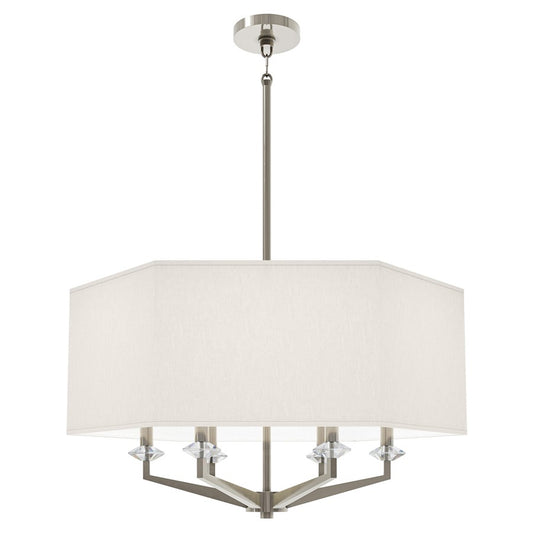 Robert Abbey Jacqueline 6 Lt Pendant, Polished Nickel/Oyster Linen - S1199
