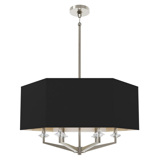 Robert Abbey Jacqueline 6, Polished Nickel/Satin Blk/Matte Slvr Lining - S1199B