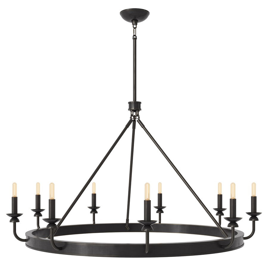Robert Abbey William 9 Lt Chandelier, Deep Patina Brz/Wht, Brz - Z270