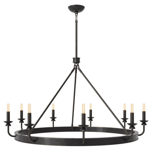 Robert Abbey William 9 Lt Chandelier, Deep Patina Brz/Wht, Brz - Z270