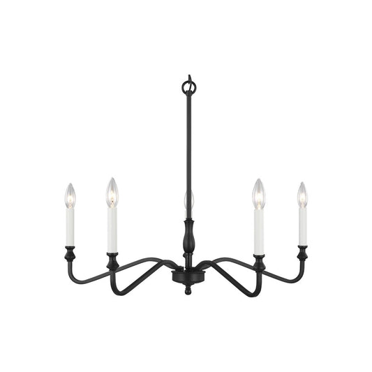Generation Lighting Lanne 5 Light Chandelier, Midnight Black - 3001905-112