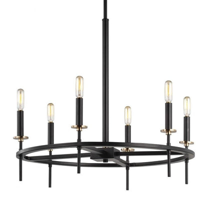 Generation Lighting Bryant 6 Light Chandelier, Midnight Black