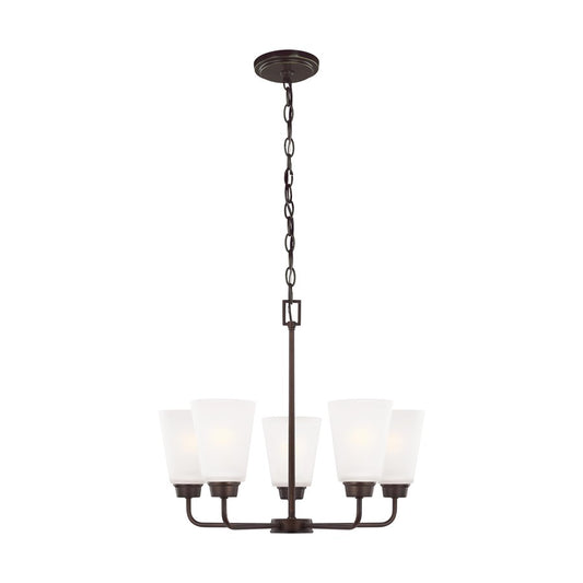 Generation Lighting Kerrville 5Lt Chandelier, Bronze/Satin Etch - 3115205EN3-710